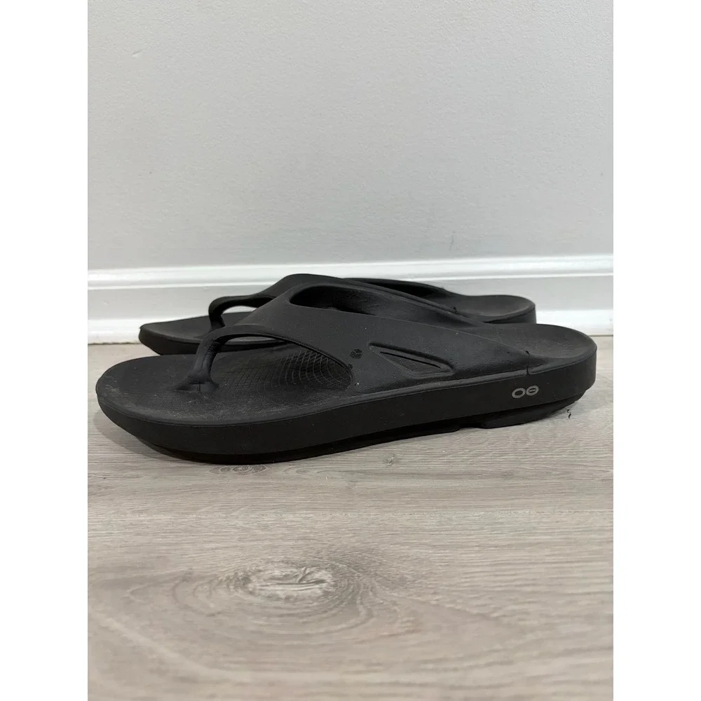 OOFOS OOriginal Recovery Sandals Black Mens M13 W15 Thong Flip Flops Comfort